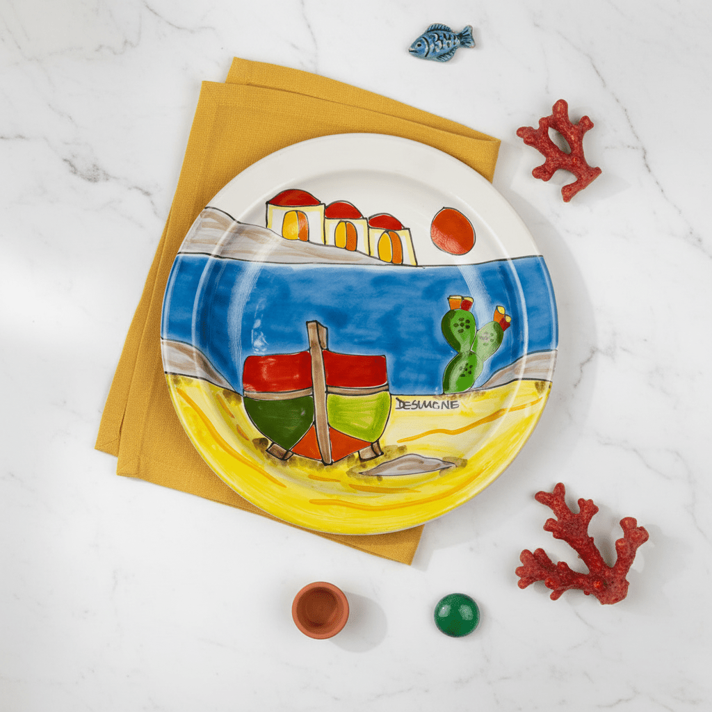Piatto piano tondo Dammusi elaborato - Sua Maestà Sicilia