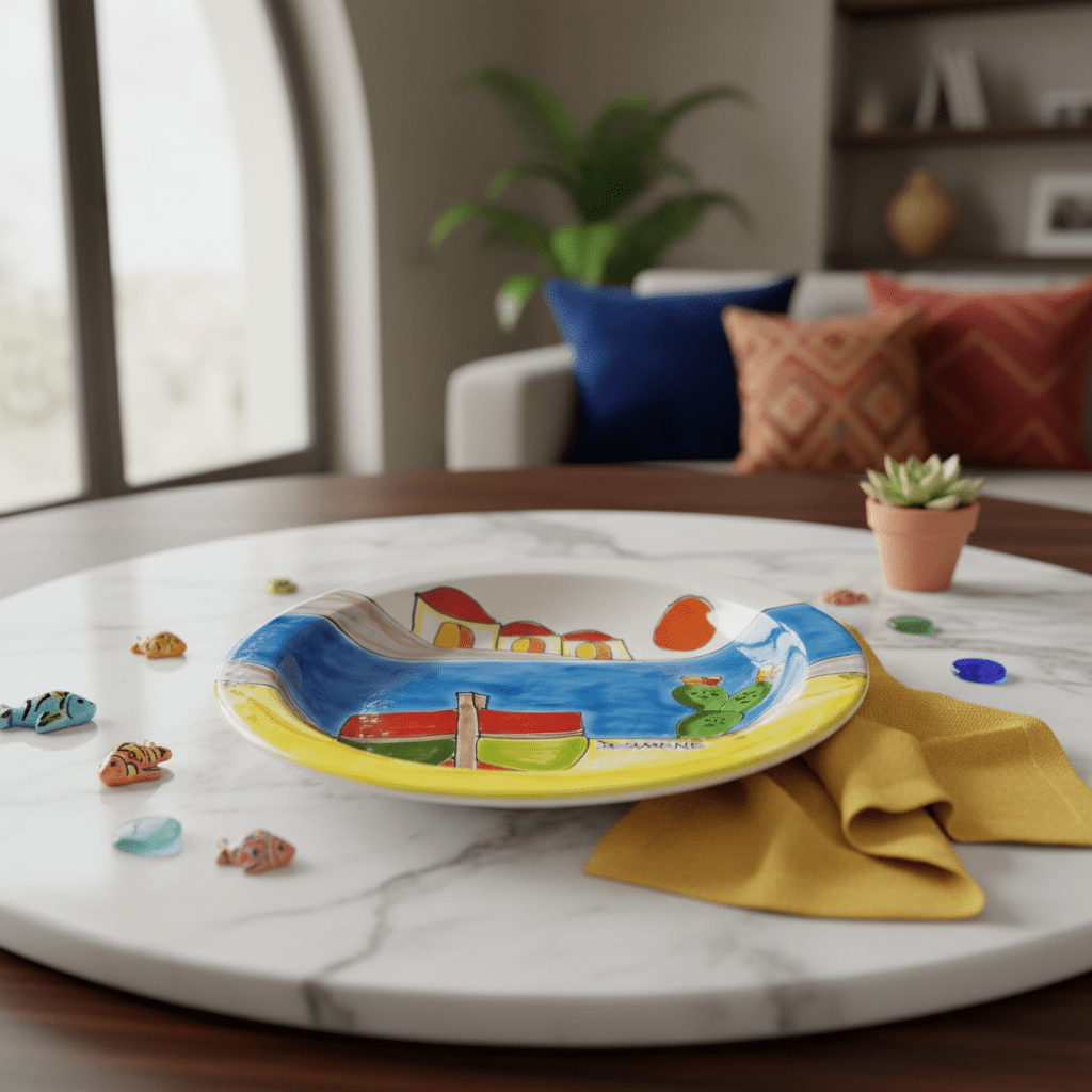 Piatto piano tondo Dammusi elaborato - Sua Maestà Sicilia