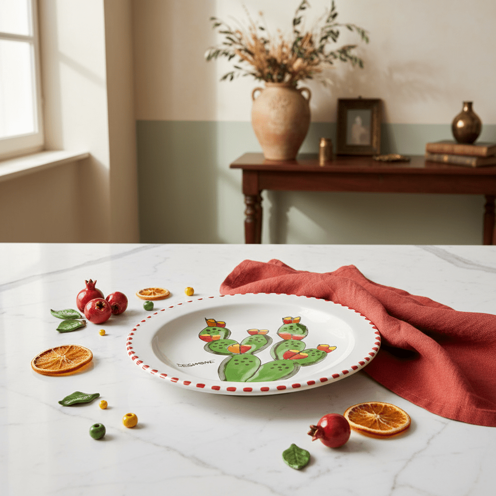 Piatto piano tondo Fichi d'India - Sua Maestà Sicilia