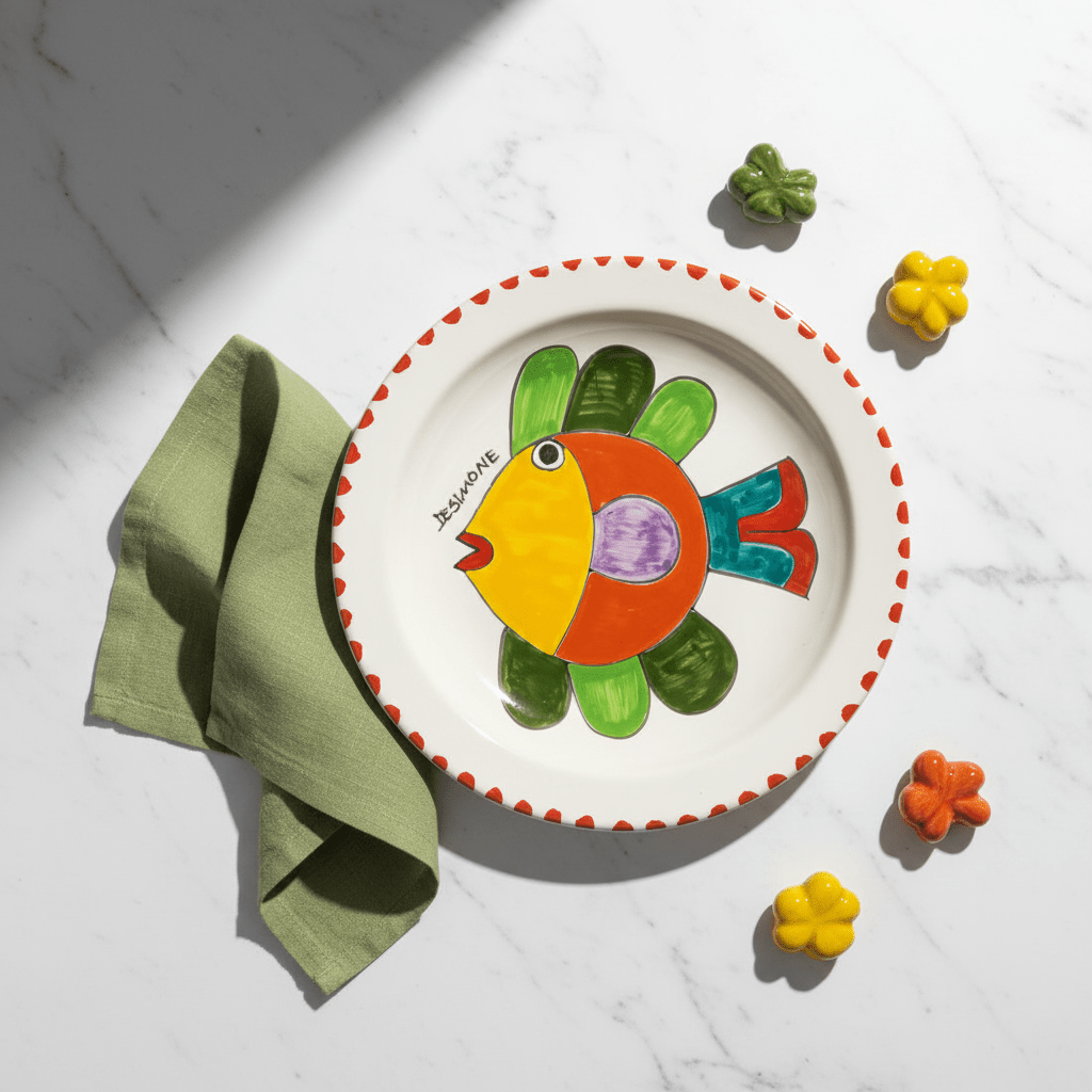 Piatto piano tondo Pesce - Sua Maestà Sicilia