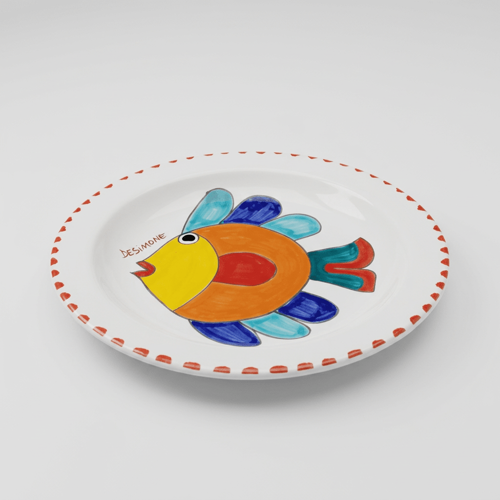 Piatto piano tondo Pesce - Sua Maestà Sicilia