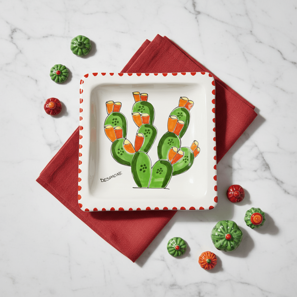 Piatto quadrato Fichi d'India - Sua Maestà Sicilia