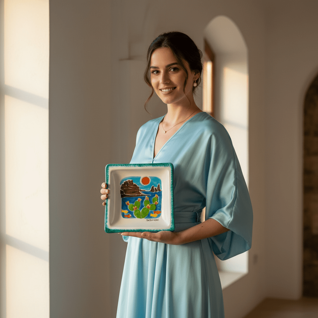 Piatto quadrato Isola - Sua Maestà Sicilia