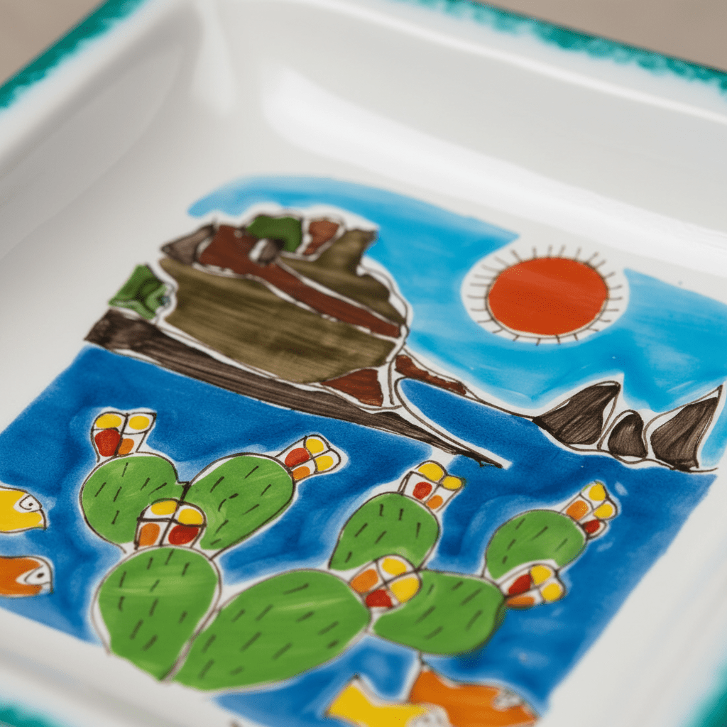 Piatto quadrato Isola - Sua Maestà Sicilia