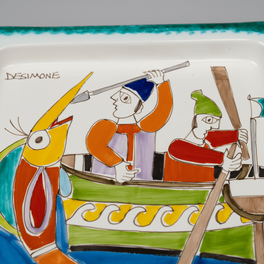 Piatto quadrato Pescatore - Sua Maestà Sicilia