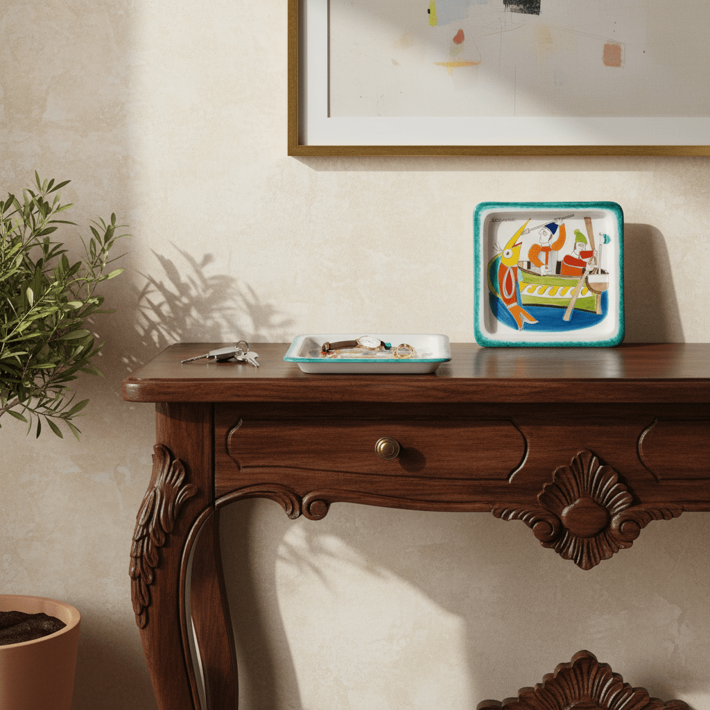 Piatto quadrato Pescatore - Sua Maestà Sicilia