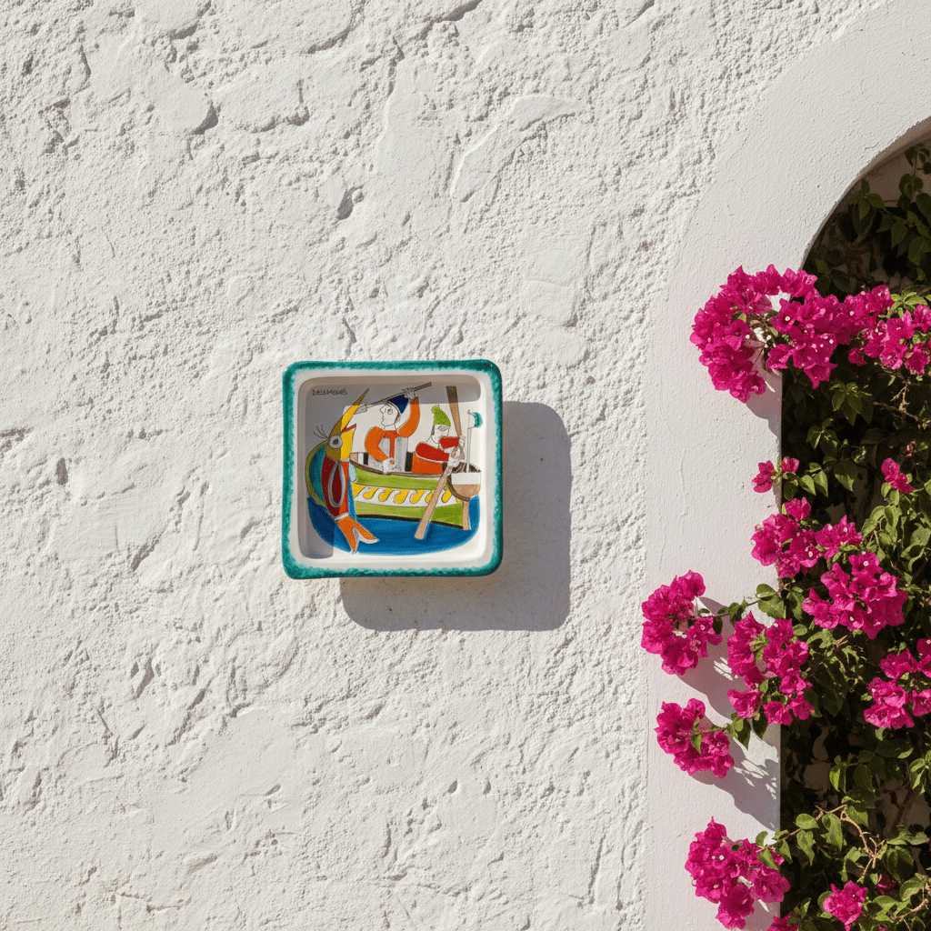 Piatto quadrato Pescatore - Sua Maestà Sicilia