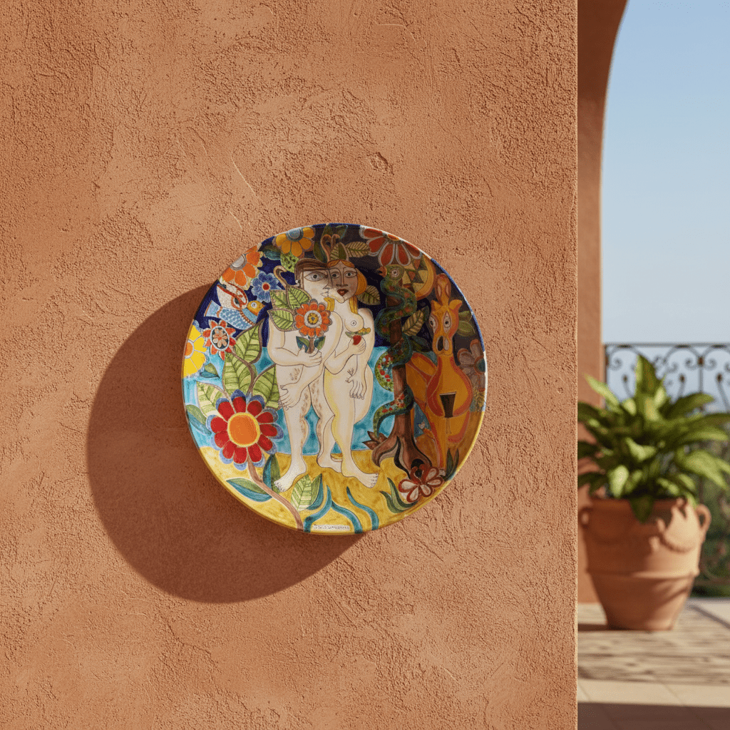 Piatto tondo Adamo ed Eva - Sua Maestà Sicilia