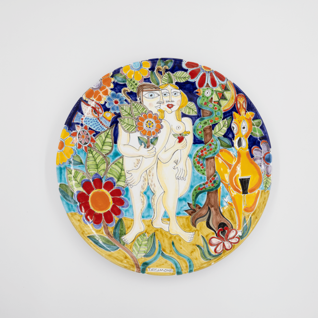 Piatto tondo Adamo ed Eva - Sua Maestà Sicilia