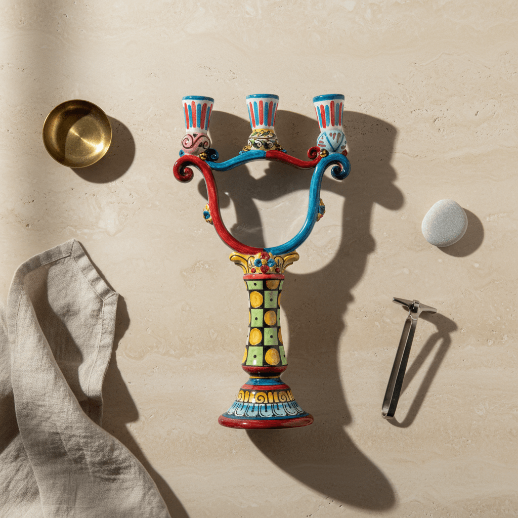 Portacandele a Tre Fiamme - Sua Maestà Sicilia