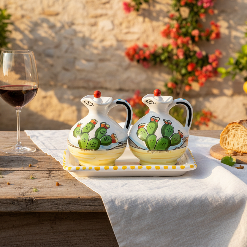 Set olio e aceto Dammusi elaborato - Sua Maestà Sicilia