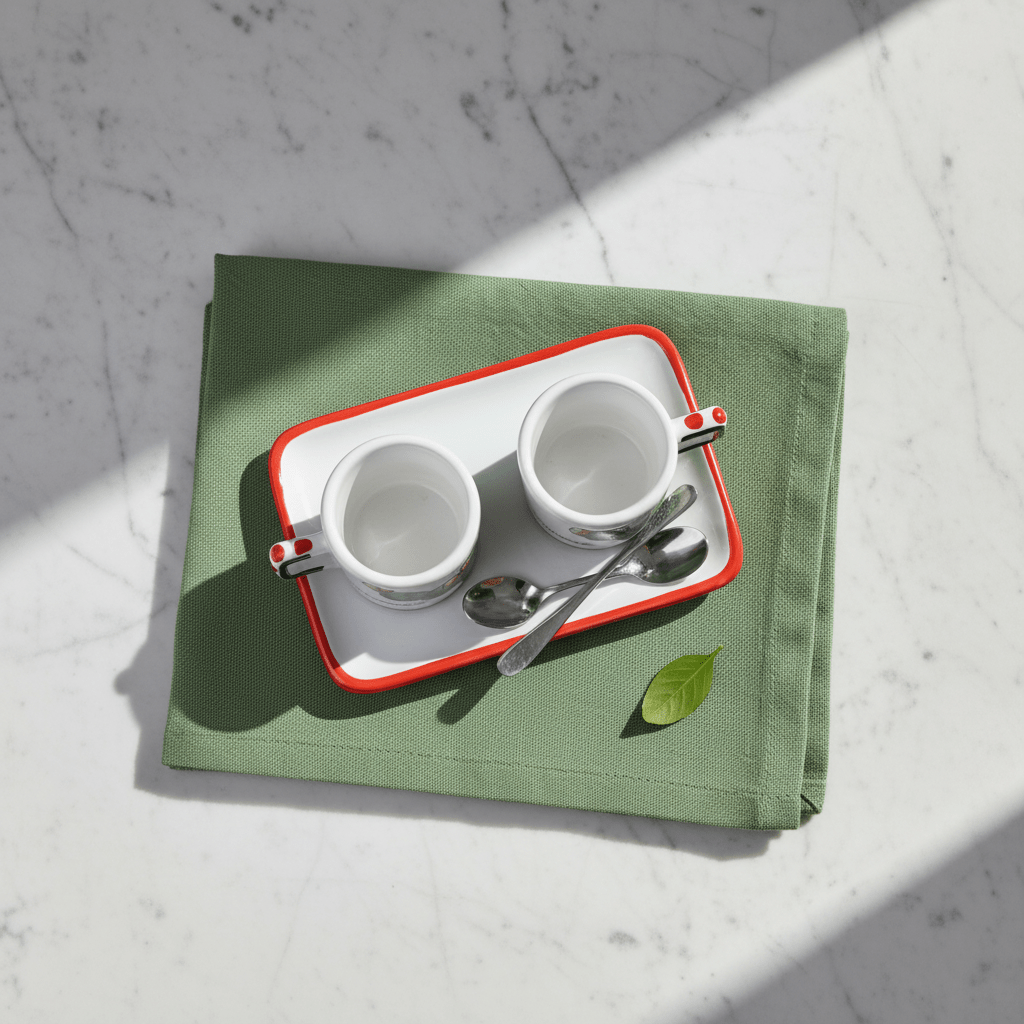 Set Tazzine da Caffè Cilindriche con Vassoio Fichi d' India - Sua Maestà Sicilia