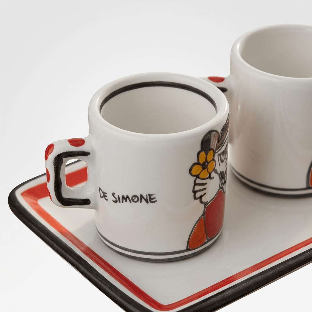 Set Tazzine da Caffè Cilindriche con Vassoio Fidanzati - Sua Maestà Sicilia