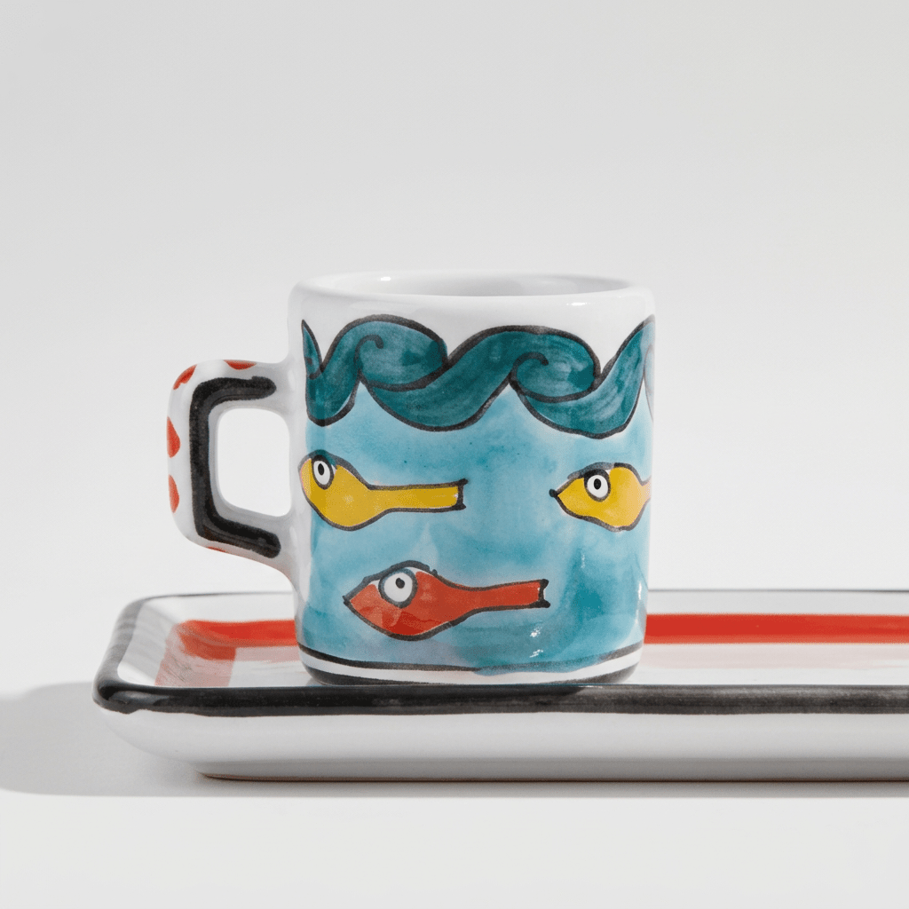Set Tazzine da Caffè Cilindriche con Vassoio Gadir - Sua Maestà Sicilia