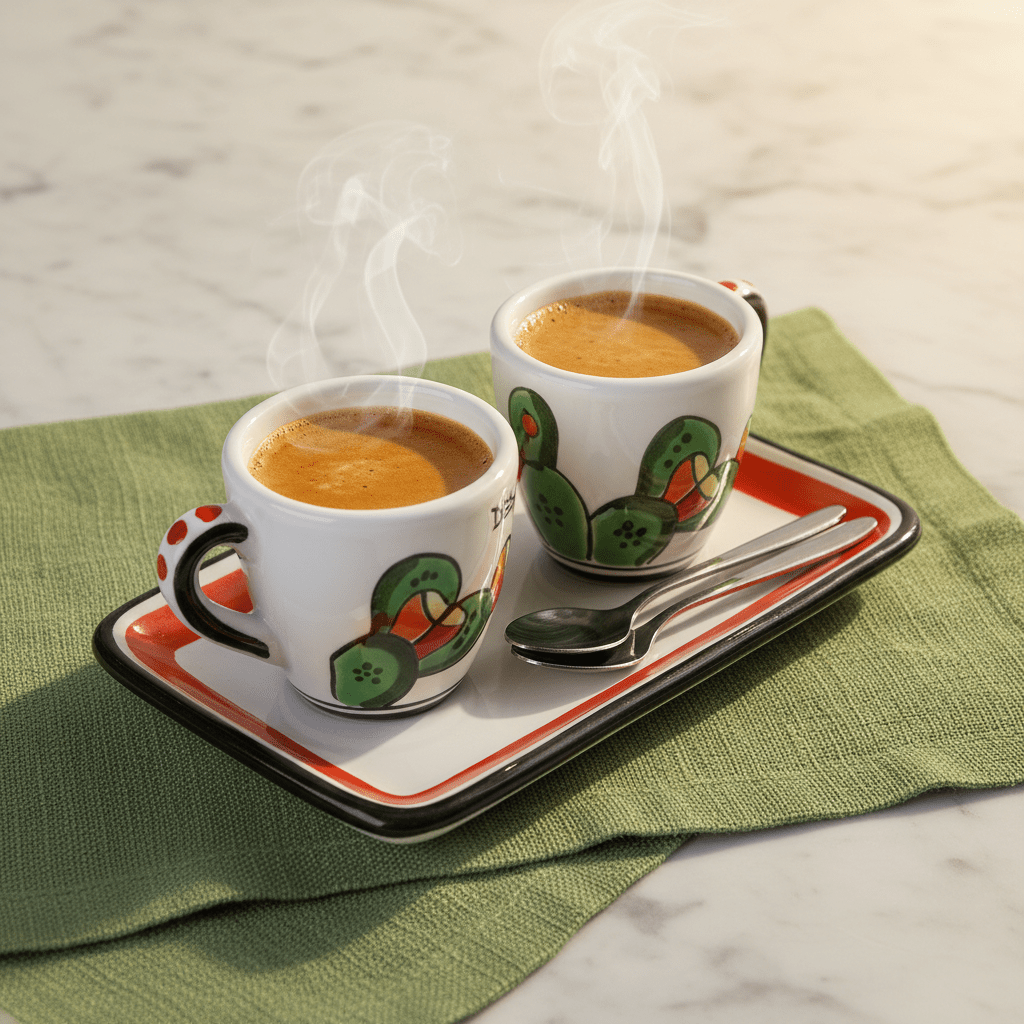 Set Tazzine da Caffè con Vassoio Fichi d' India - Sua Maestà Sicilia
