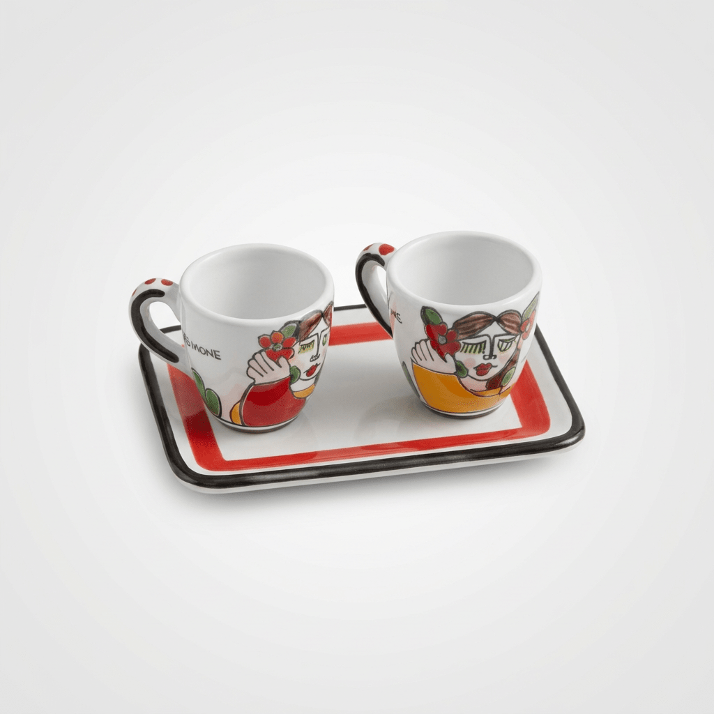 Set Tazzine da Caffè con Vassoio Fidanzati - Sua Maestà Sicilia