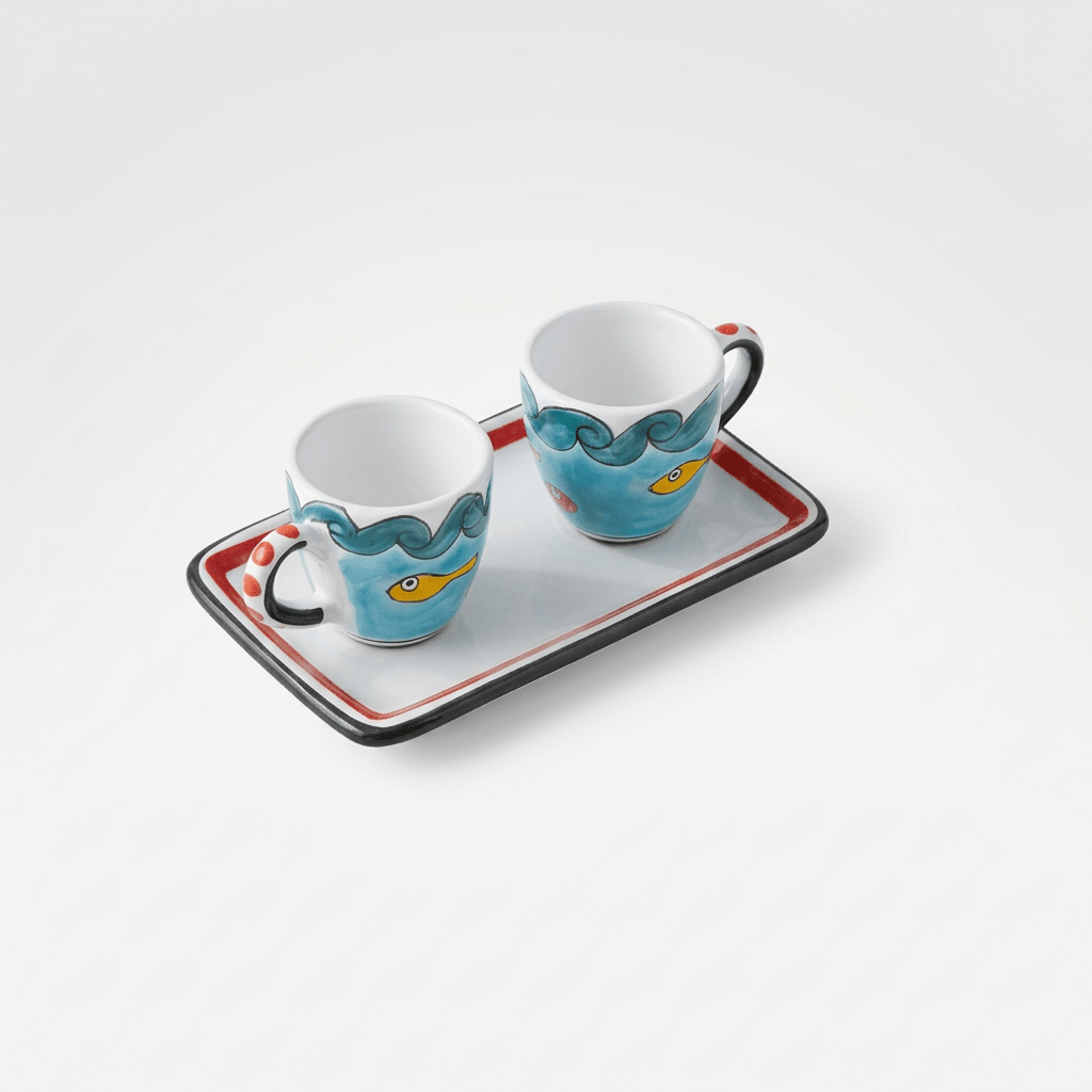 Set Tazzine da Caffè con Vassoio Gadir - Sua Maestà Sicilia