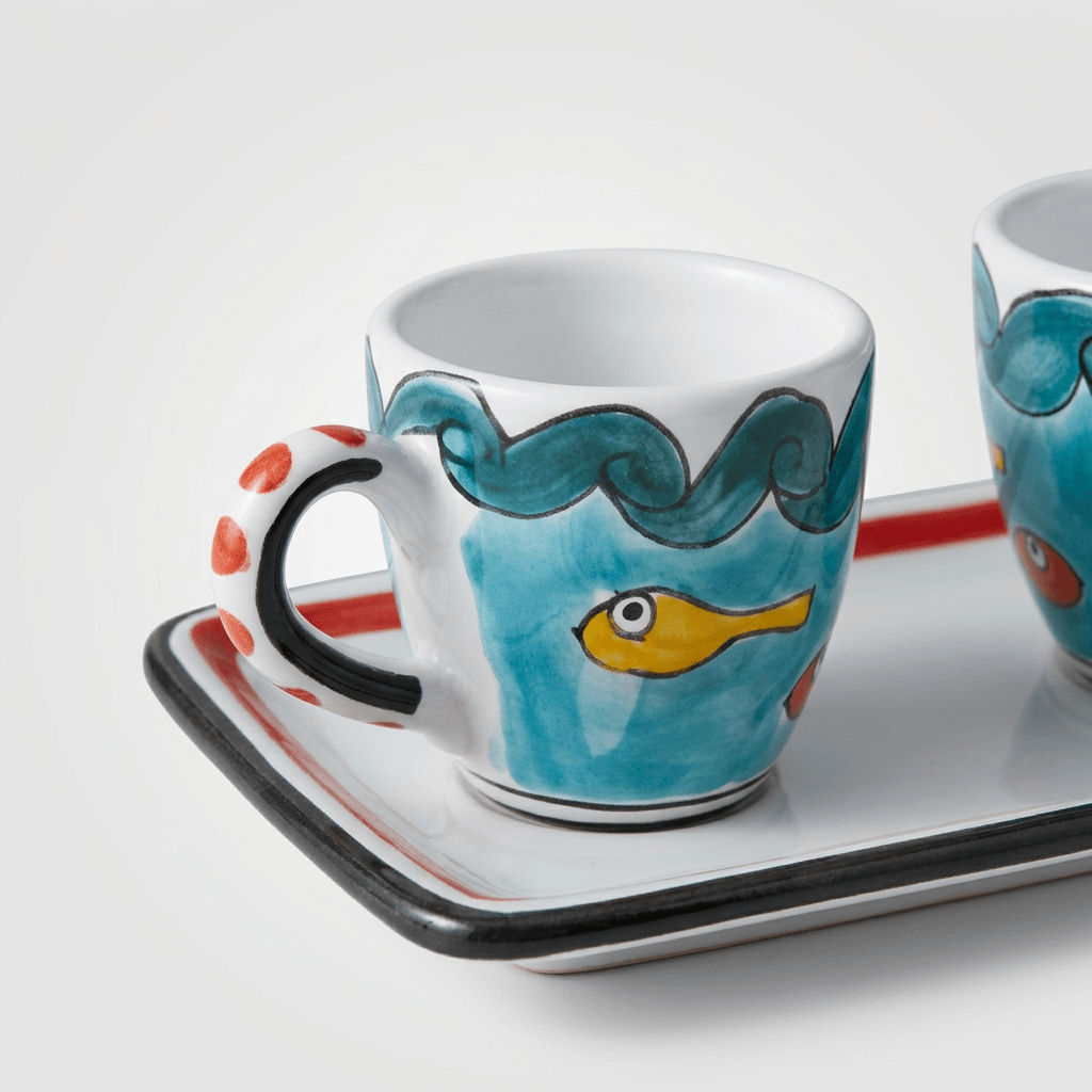 Set Tazzine da Caffè con Vassoio Gadir - Sua Maestà Sicilia