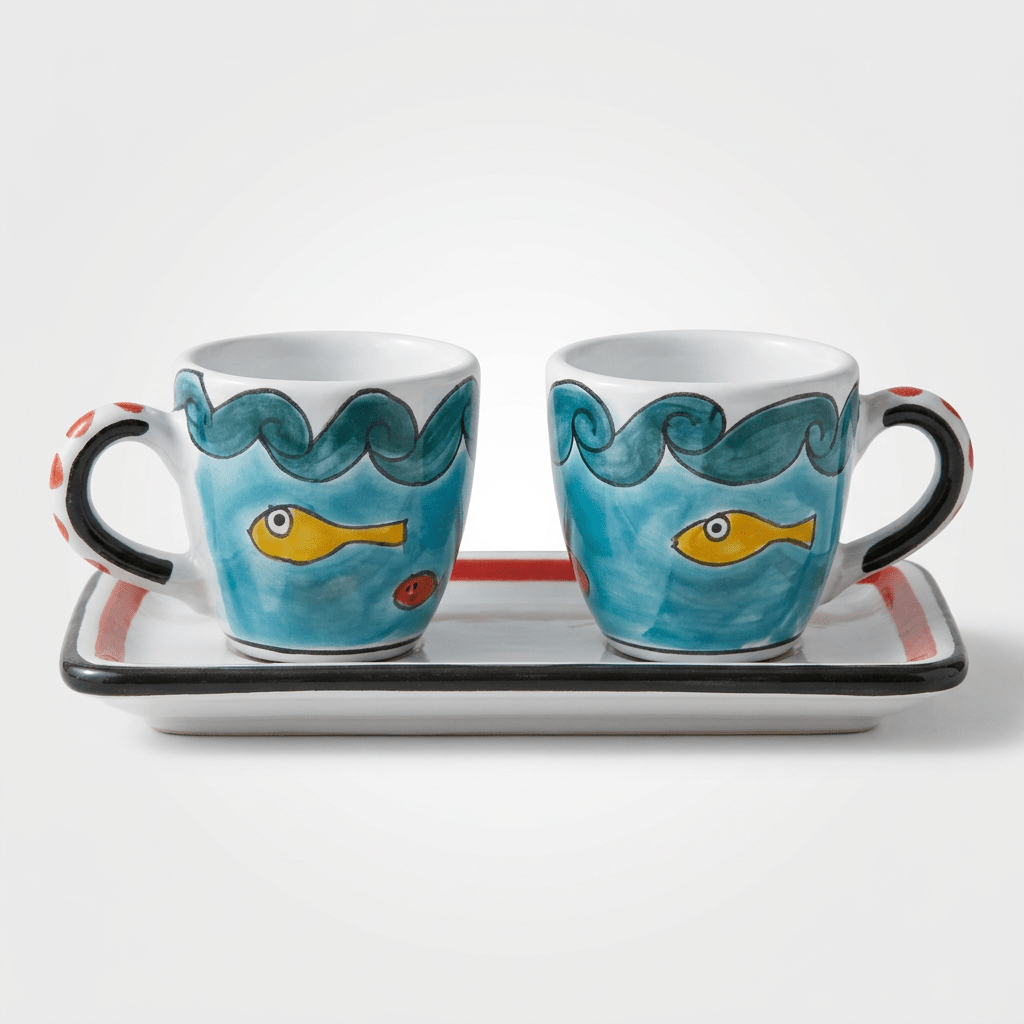 Set Tazzine da Caffè con Vassoio Gadir - Sua Maestà Sicilia