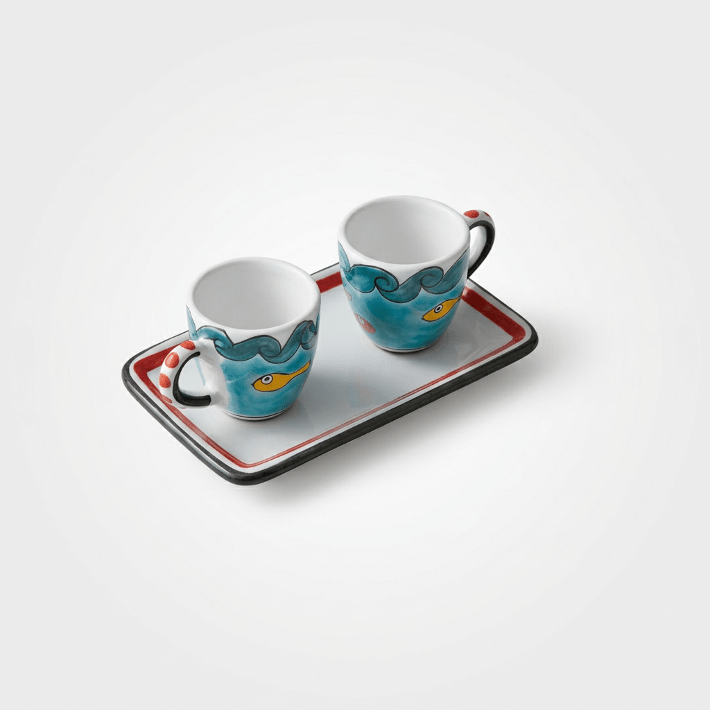 Set Tazzine da Caffè con Vassoio Gadir - Sua Maestà Sicilia
