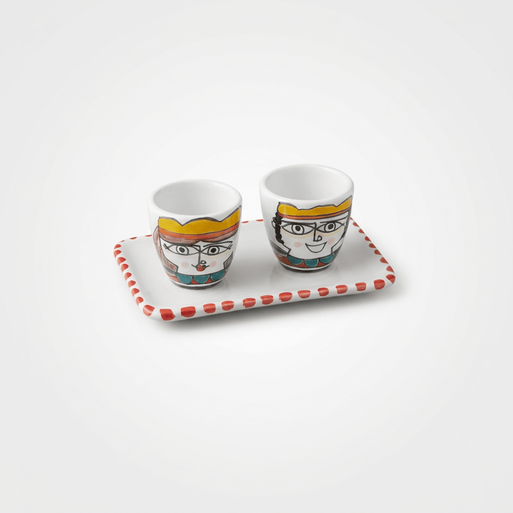 Set Tazzine da Caffè con Vassoio Re e Regina - Sua Maestà Sicilia
