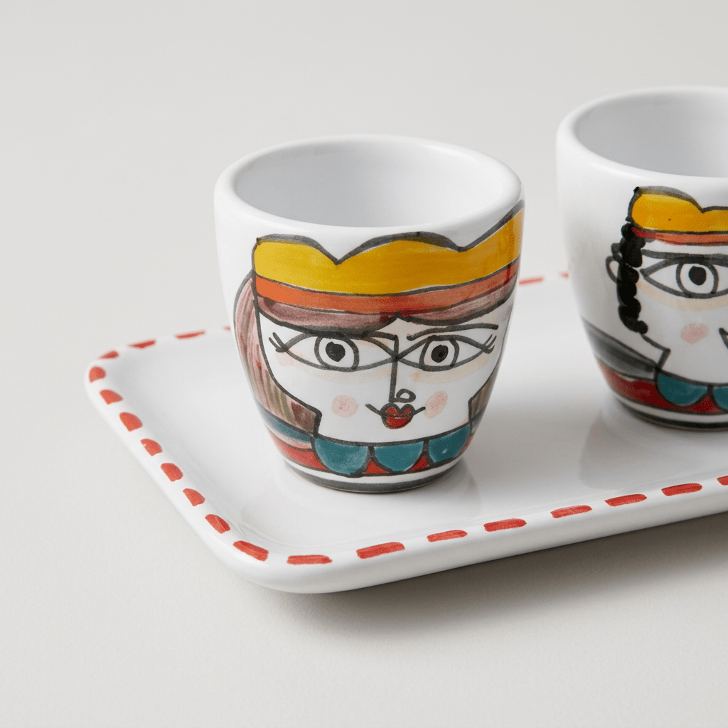 Set Tazzine da Caffè con Vassoio Re e Regina - Sua Maestà Sicilia