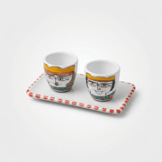 Set Tazzine da Caffè con Vassoio Re e Regina - Sua Maestà Sicilia