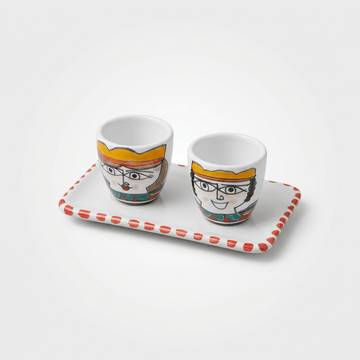 Set Tazzine da Caffè con Vassoio Re e Regina - Sua Maestà Sicilia