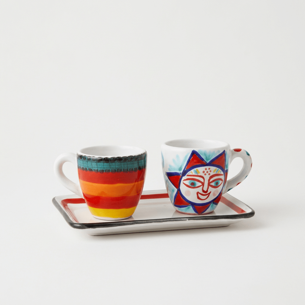Set Tazzine da Caffè con Vassoio Sole - Sua Maestà Sicilia