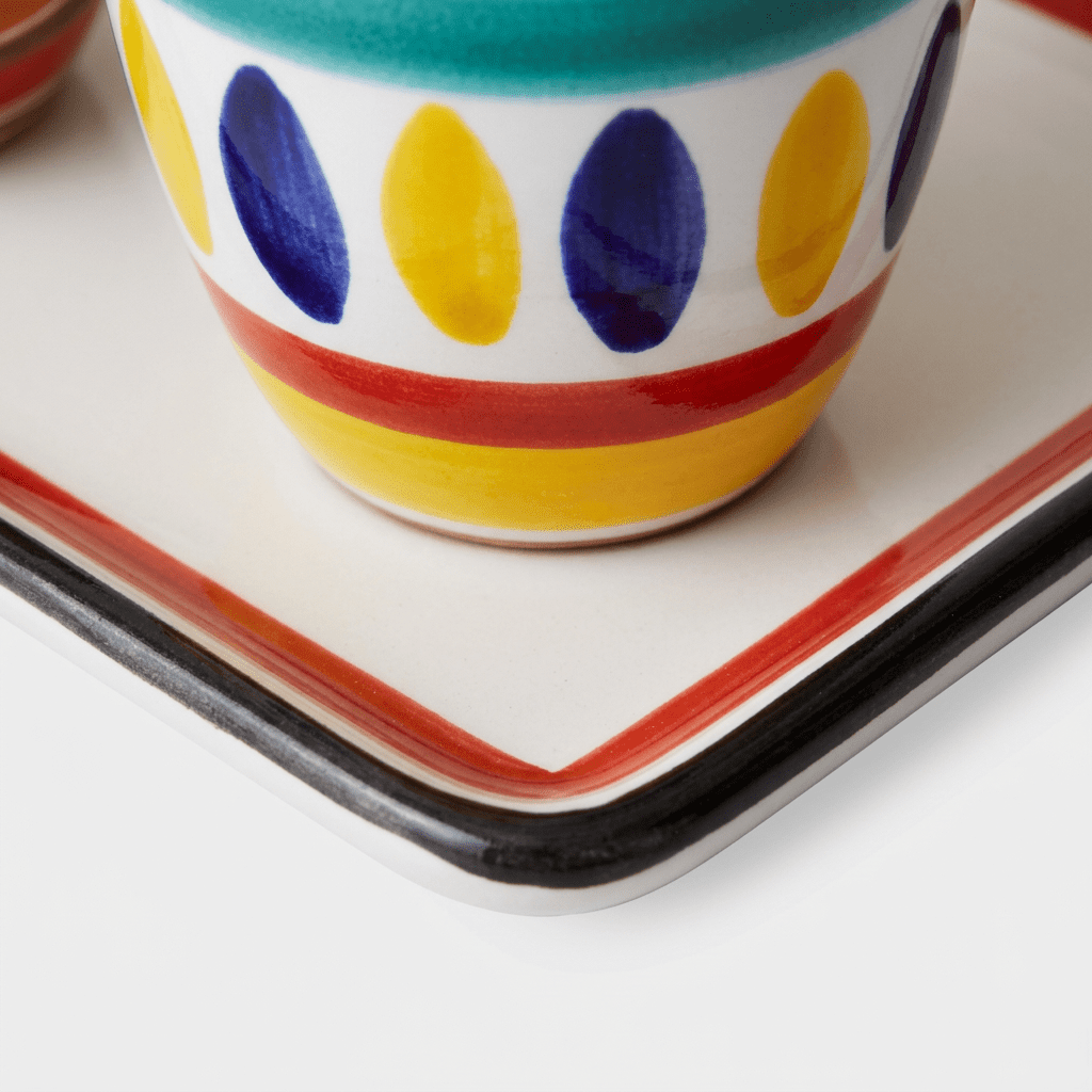 Set Tazzine da Caffè con Vassoio Usignolo - Sua Maestà Sicilia