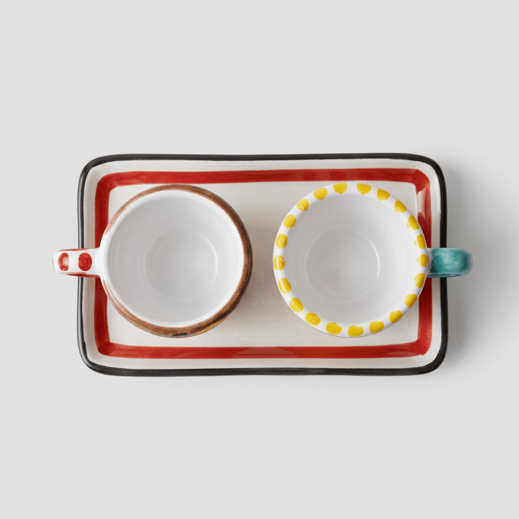 Set Tazzine da Caffè con Vassoio Usignolo - Sua Maestà Sicilia