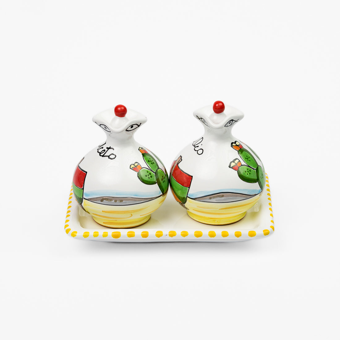 Elaborate Dammusi oil and vinegar set