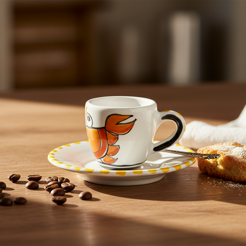 Tazzina da caffè con piattino Granchio