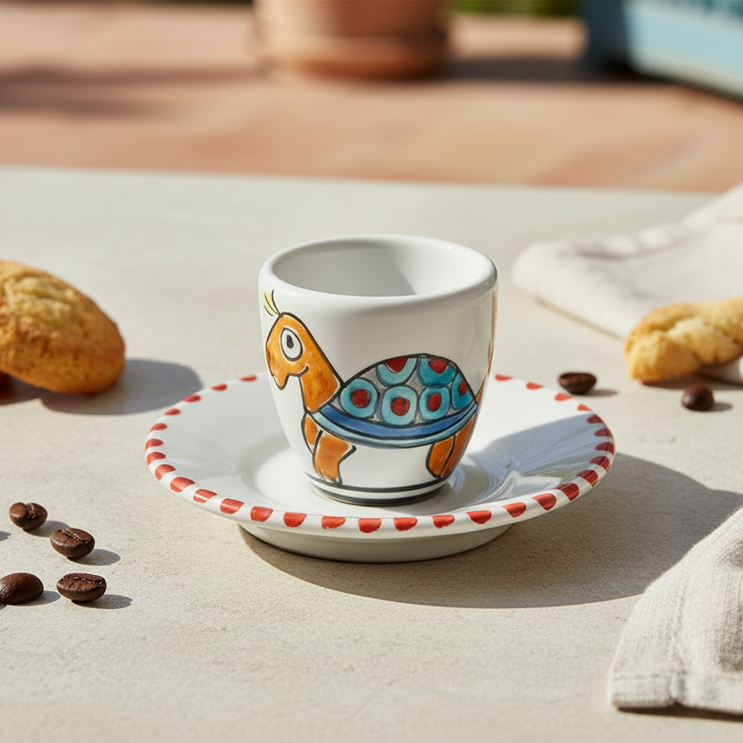 Tazzina da caffè con piattino Tartaruga