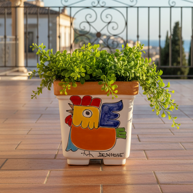 Vaso porta pianta quadrato Gallo
