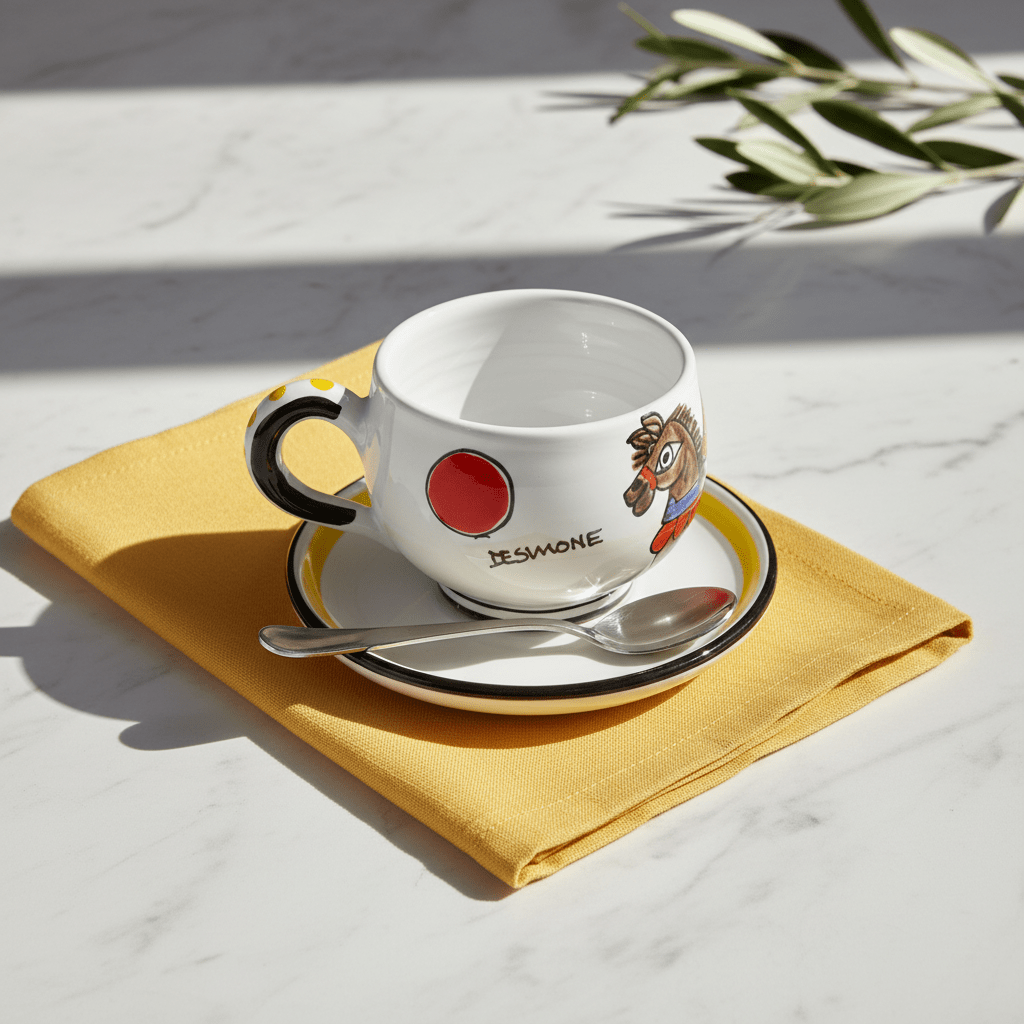 Tazza da Cappuccino con Piattino Asinello - Sua Maestà Sicilia