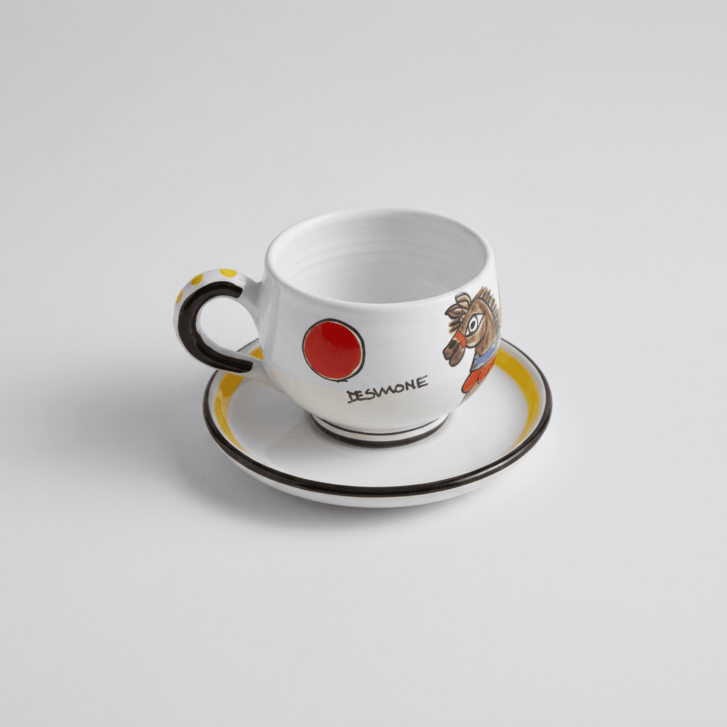 Tazza da Cappuccino con Piattino Asinello - Sua Maestà Sicilia