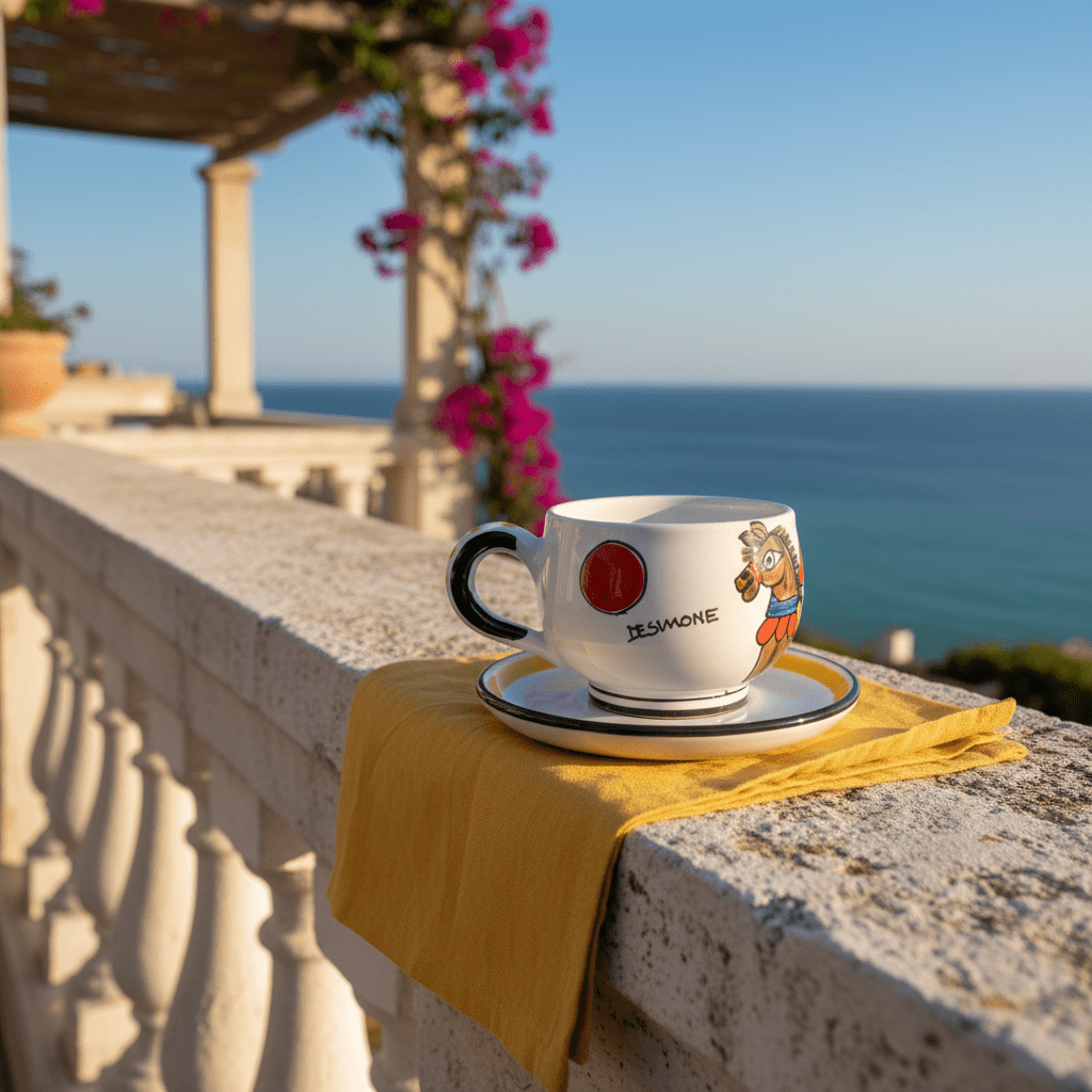 Tazza da Cappuccino con Piattino Asinello - Sua Maestà Sicilia
