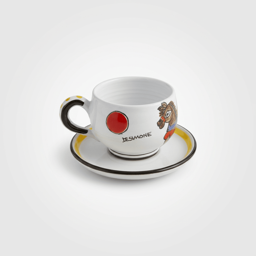 Tazza da Cappuccino con Piattino Asinello - Sua Maestà Sicilia