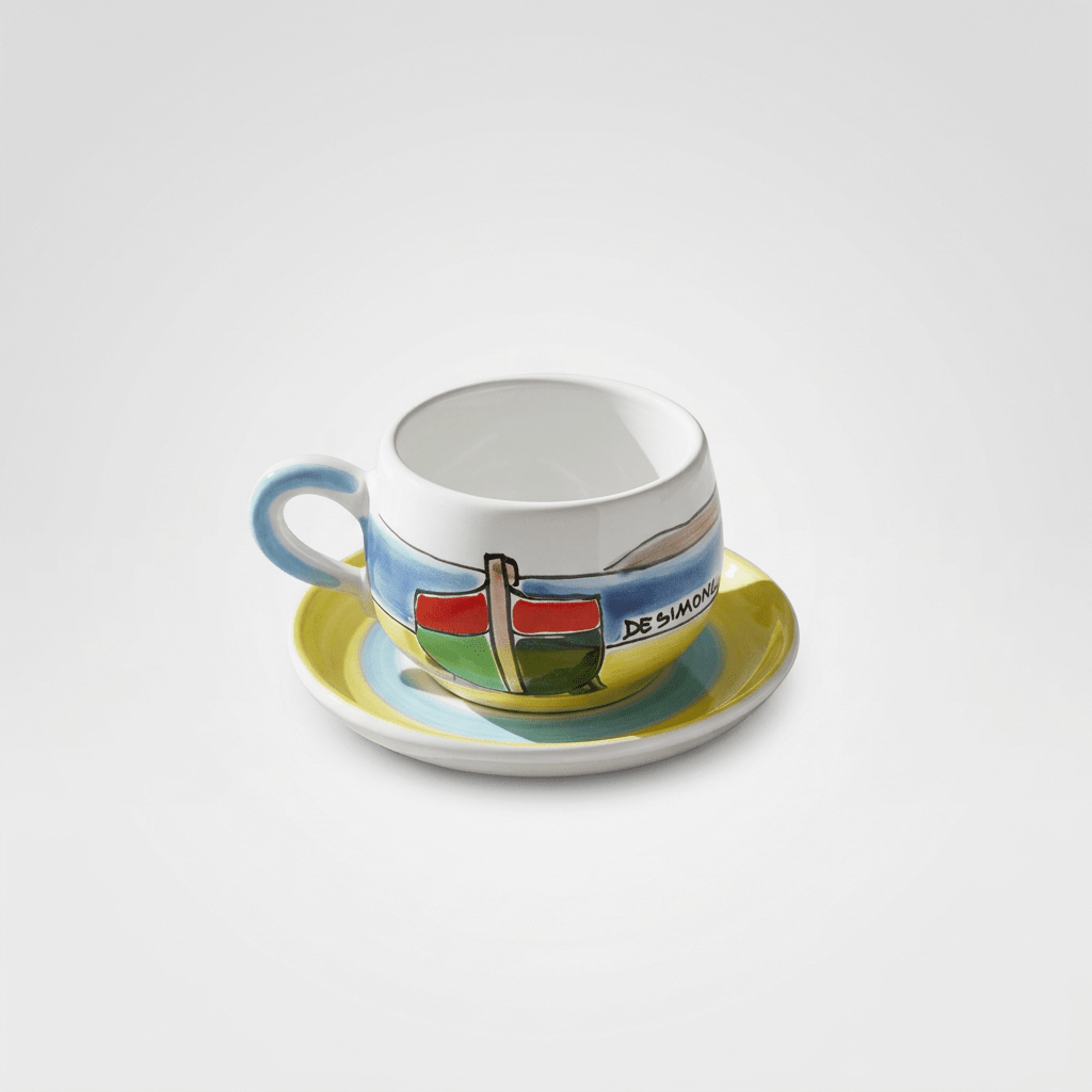Tazza da Cappuccino con Piattino Dammusi Elaborato - Sua Maestà Sicilia