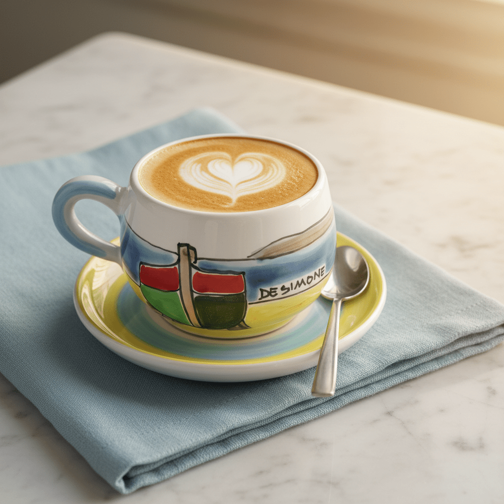 Tazza da Cappuccino con Piattino Dammusi Elaborato - Sua Maestà Sicilia