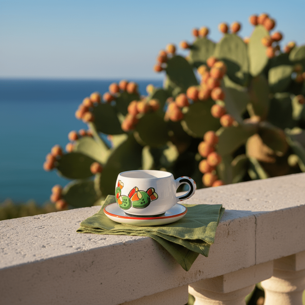 Tazza da Cappuccino con Piattino Ficus - Sua Maestà Sicilia