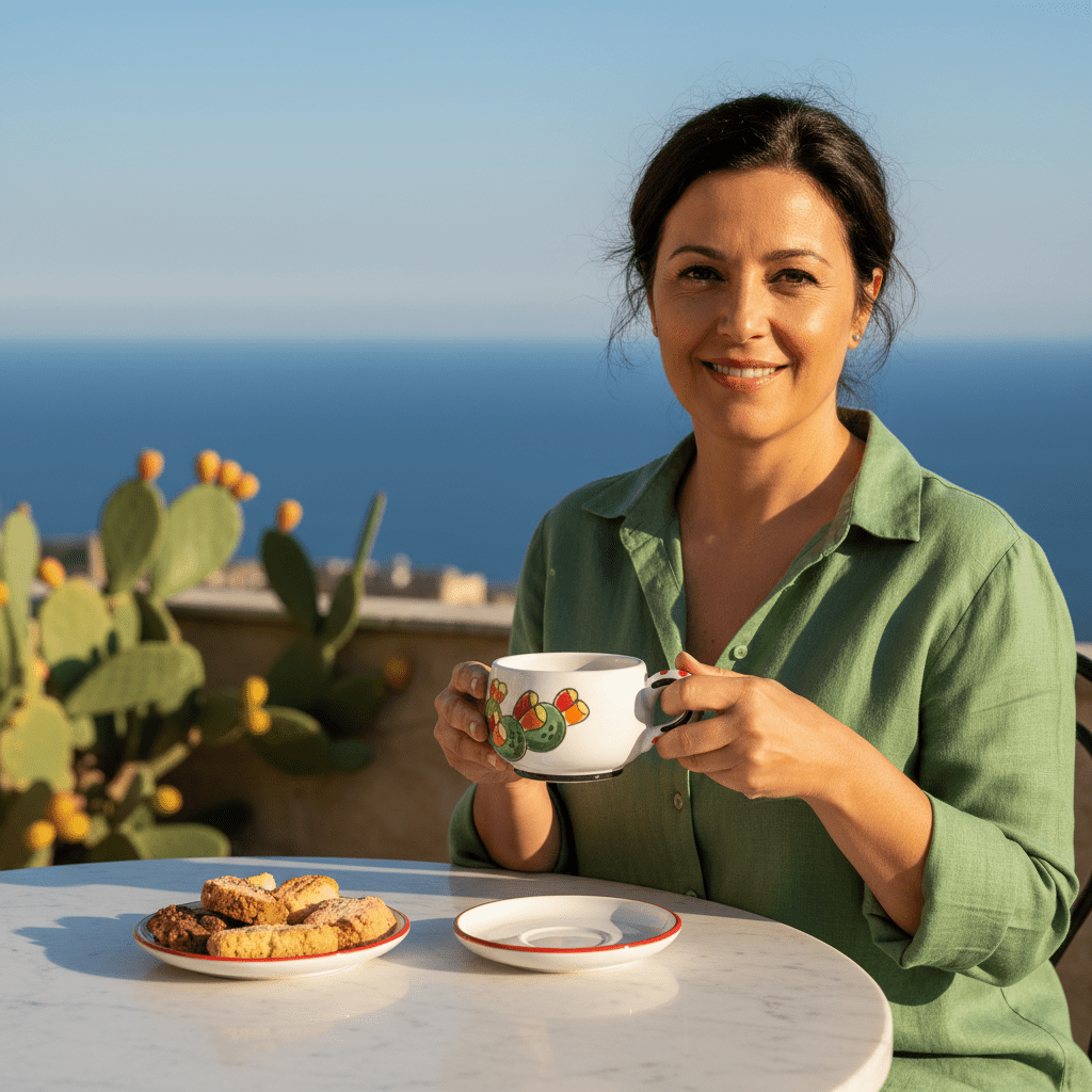 Tazza da Cappuccino con Piattino Ficus - Sua Maestà Sicilia