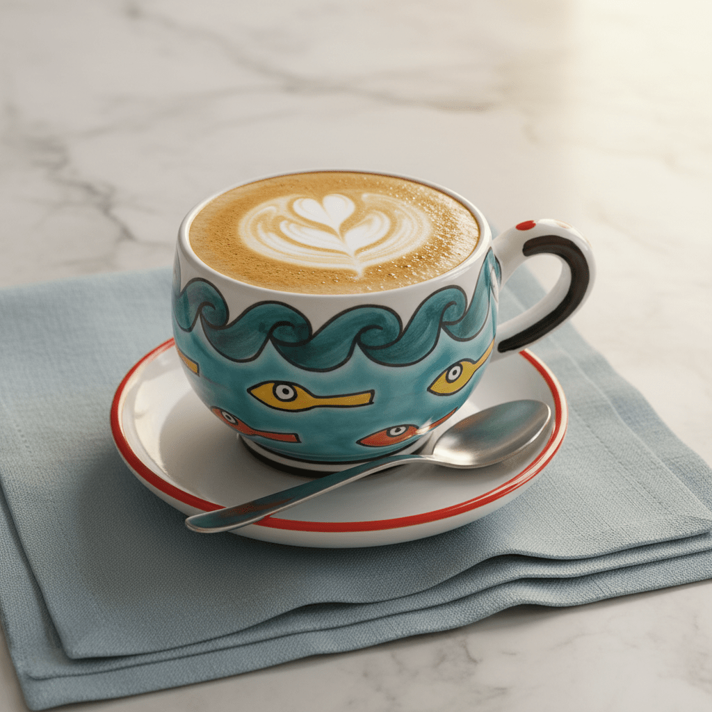 Tazza da Cappuccino con Piattino Gadir - Sua Maestà Sicilia