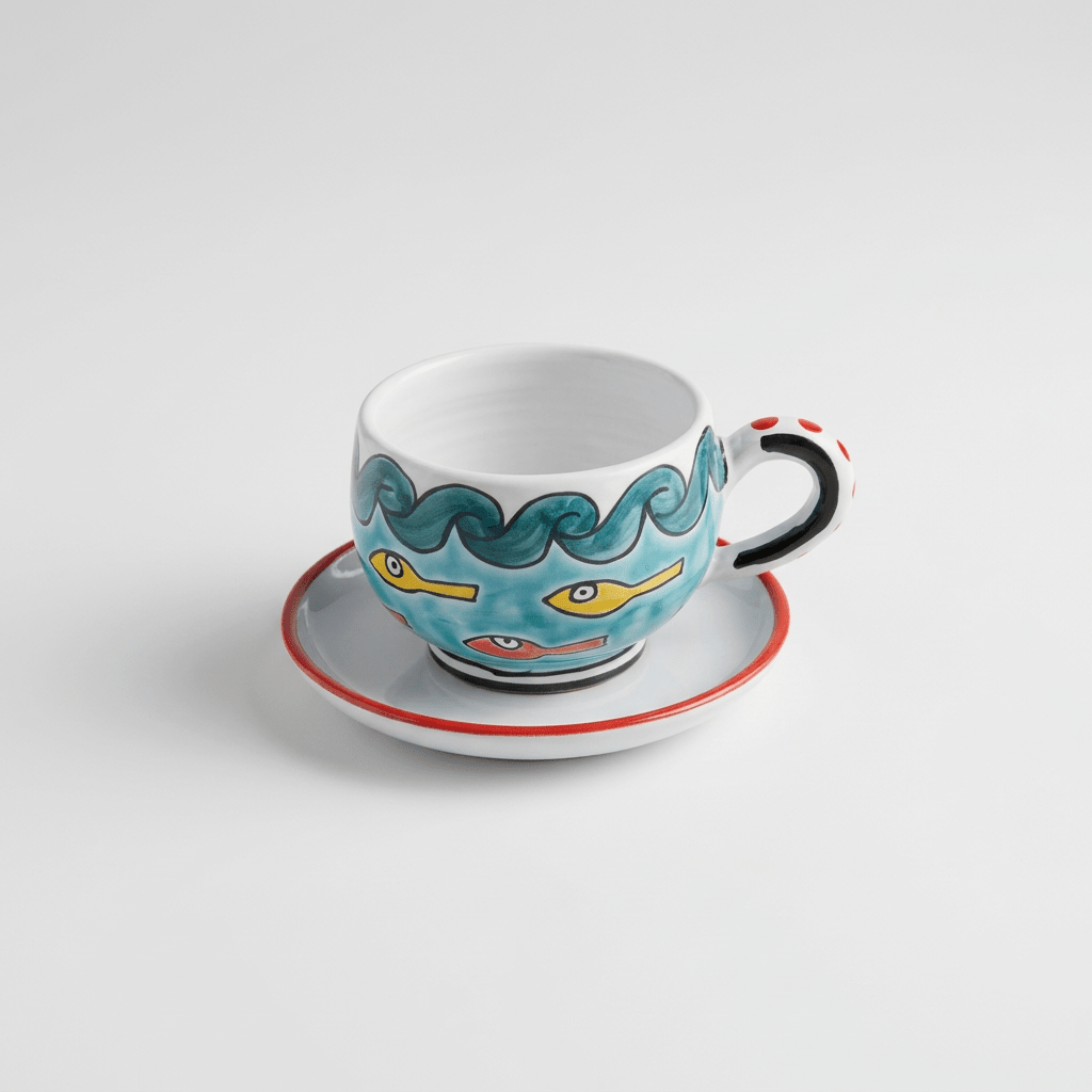 Tazza da Cappuccino con Piattino Gadir - Sua Maestà Sicilia