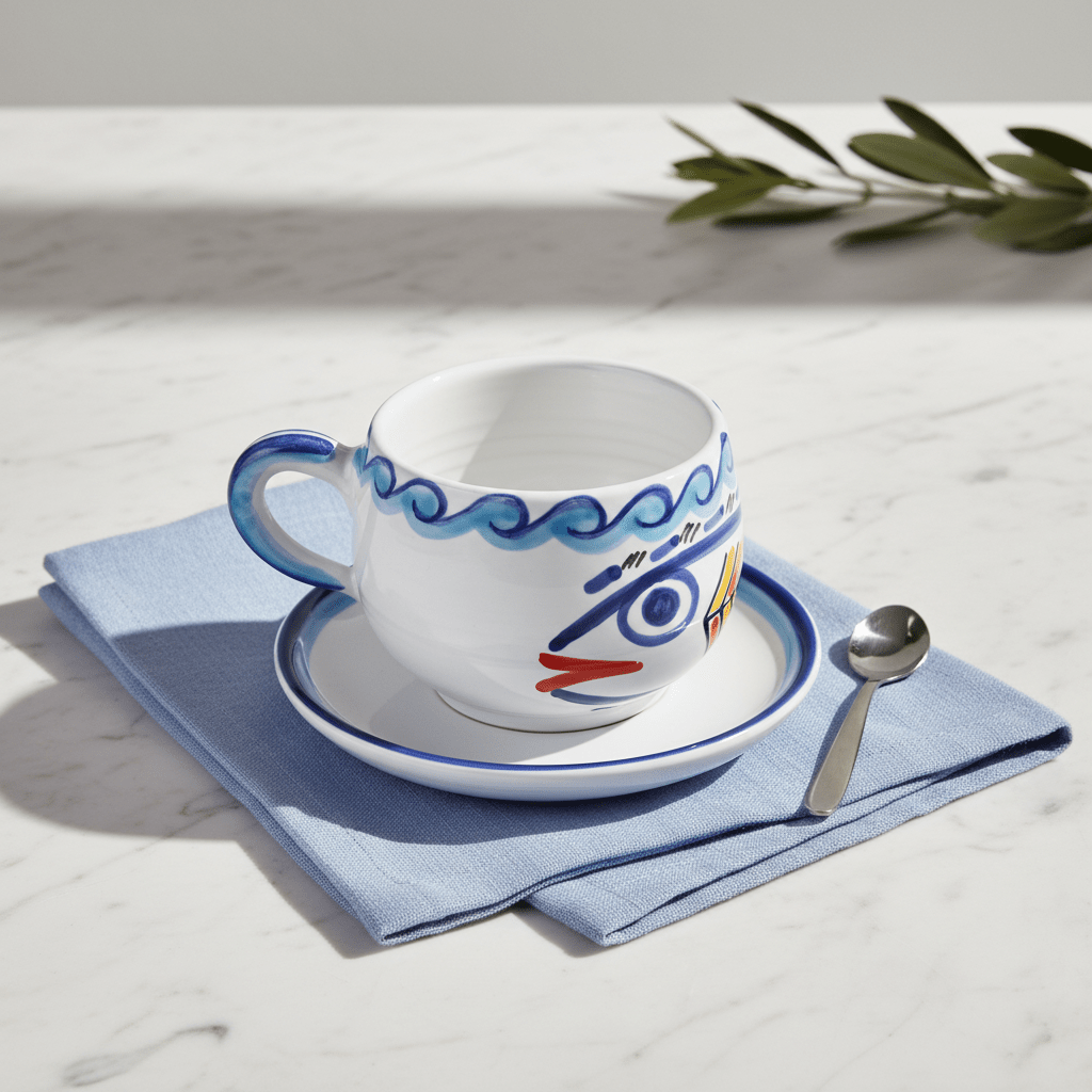 Tazza da Cappuccino con Piattino Levante - Sua Maestà Sicilia