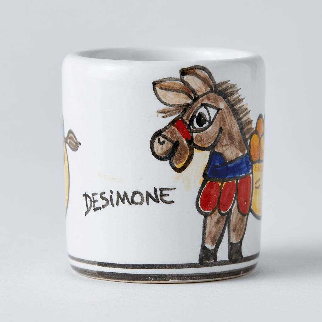 Tazzina da caffè cilindrica con piattino Asinello - Sua Maestà Sicilia