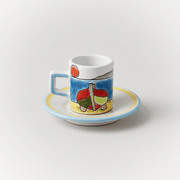 Tazzina da caffè cilindrica con piattino Dammusi Elaborato - Sua Maestà Sicilia