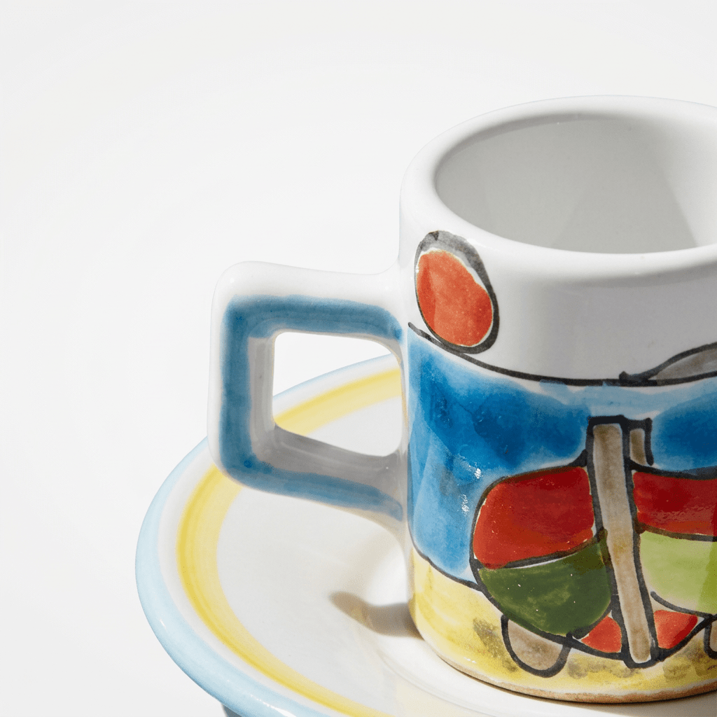 Tazzina da caffè cilindrica con piattino Dammusi Elaborato - Sua Maestà Sicilia