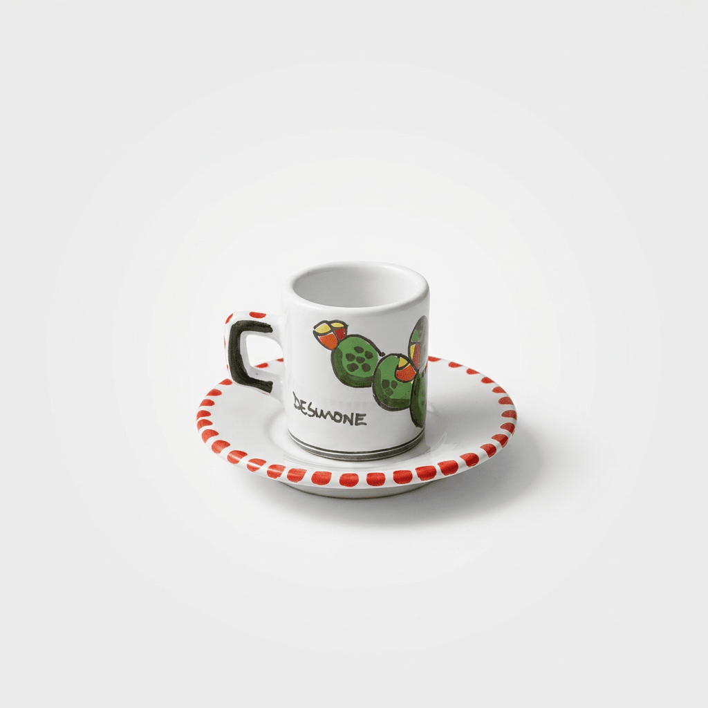 Tazzina da caffè cilindrica con piattino Ficus - Sua Maestà Sicilia